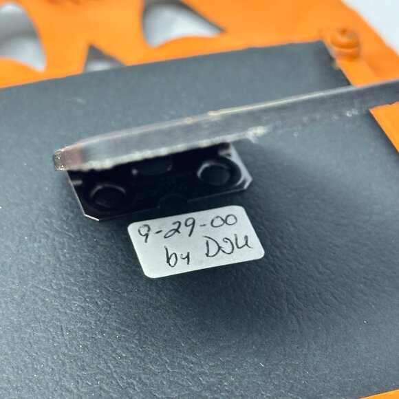 Rustic Halloween Metal Picture Frame Jack O Lantern Pumpkin Cross Stitch Candy - Picture 3 of 9